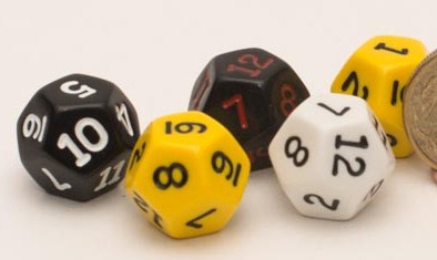 D12 Opaque Polyhedral Dice - Loose