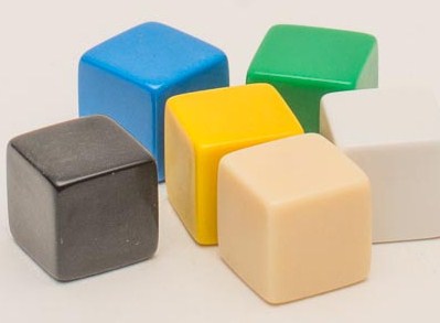 D6 Opaque Blank Dice Square Corners